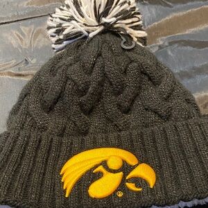 New Era Kids Black and Gold Beanie with Pom-Pom